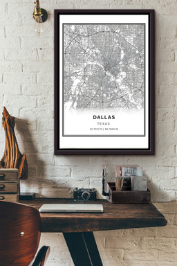 Dallas Texas Map Canvas Traveling Knowledge Gift For Tourists Traveling Lover Adventure Lover Framed Matte Canvas Framed Prints, Canvas Paintings Framed Matte Canvas 12x16