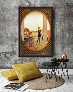 King Arthur And His Knights Of The Round Table Fairy Tales Illustration By Mackenzie 02 Framed Canvas Framed Matte Canvas 20x30