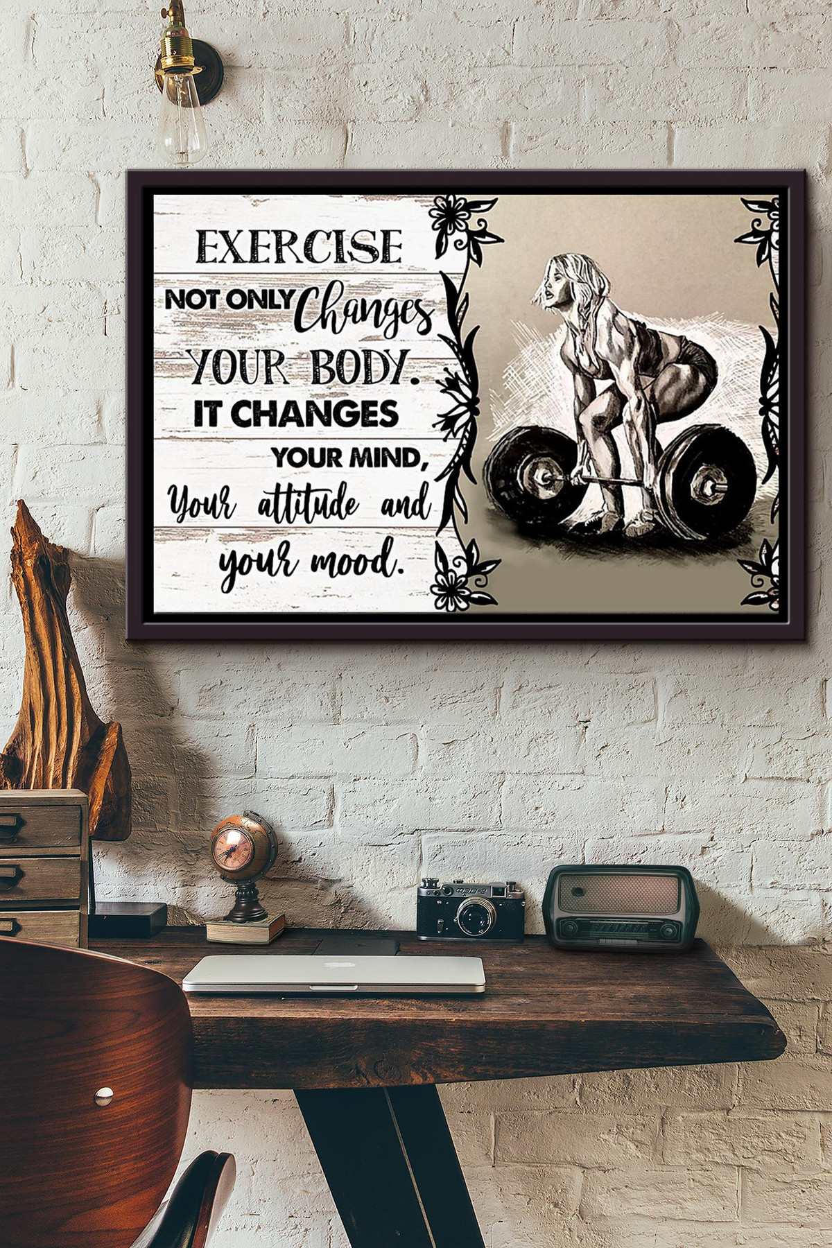 Exercise Not Only Changes Your Body It Changes Your Mind Your Attitude And Your Mood Canvas n Framed Matte Canvas Framed Matte Canvas 8x10
