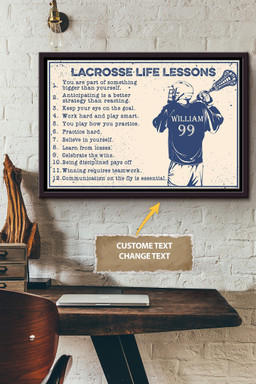 Lacrosse Life Lessons Personalized Canvas Sport Gift For Lacrosse Player Lacrosse Lover Framed Matte Canvas Framed Prints, Canvas Paintings Framed Matte Canvas 12x16