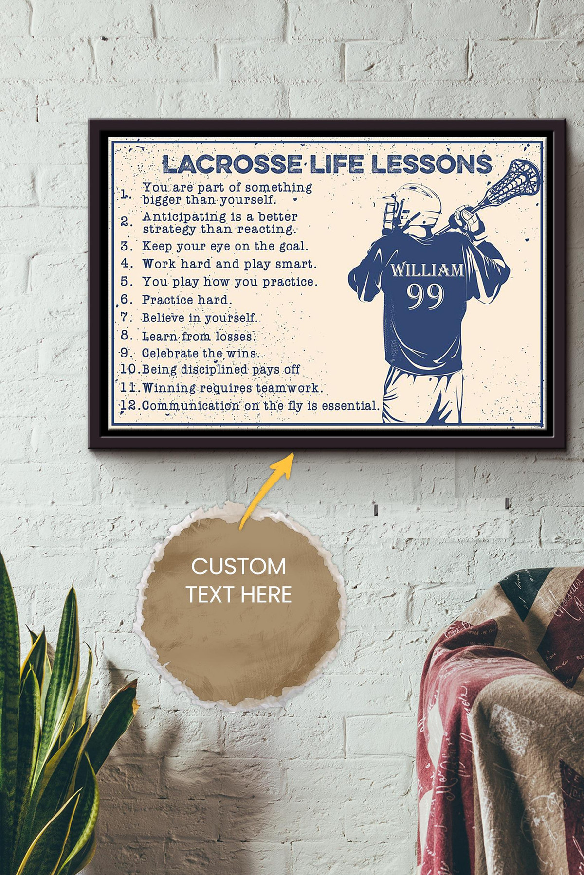 Lacrosse Life Lessons Personalized Canvas Sport Gift For Lacrosse Player Lacrosse Lover Framed Matte Canvas Framed Prints, Canvas Paintings Framed Matte Canvas 8x10