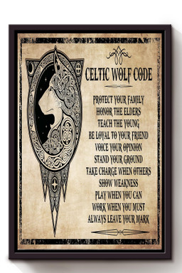 Celtic Wolf Code Motivation Quote For Housewarming Framed Canvas Framed Prints, Canvas Paintings Framed Matte Canvas 8x10