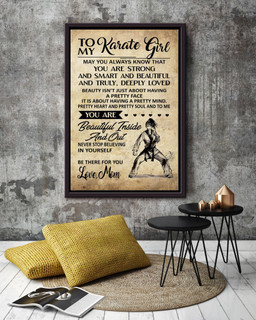 Inspiration Letter From Mom To Karate Daughter Vintage Gift For Birthday Bedroom Decor Framed Canvas Framed Prints, Canvas Paintings Framed Matte Canvas 12x16