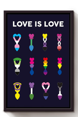 Love Is Love Lgbt Flag Lovespoon Gift For All Gender Orientation Gender Identity Happy Pride Month Framed Canvas Framed Matte Canvas 8x10