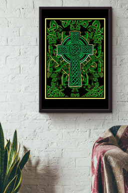 Celtic Cross Patch Iron On Embroidered Pattern Gift For Furniture Decor Framed Canvas Framed Prints, Canvas Paintings Framed Matte Canvas 12x16