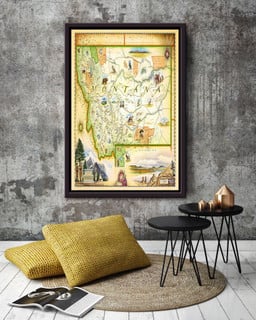 Montana Maps Canvas Travel Gift For , Traveller, Tourist Framed Canvas Framed Prints, Canvas Paintings Framed Matte Canvas 20x30