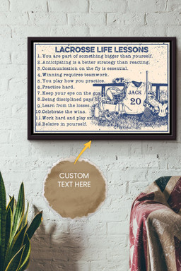 Lacrosse Life Lessons Personalized Canvas Sport Gift For Lacrosse Player Lacrosse Lover Framed Matte Canvas Framed Prints, Canvas Paintings Framed Matte Canvas 8x10