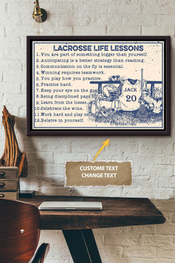 Lacrosse Life Lessons Personalized Canvas Sport Gift For Lacrosse Player Lacrosse Lover Framed Matte Canvas Framed Prints, Canvas Paintings Framed Matte Canvas 12x16