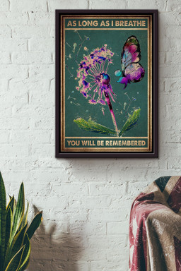 As Long As I Breathe You Will Be Remembered Memorial For Death Anniversary Framed Canvas Framed Prints, Canvas Paintings Framed Matte Canvas 12x16