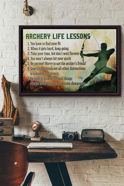 Archery 7 Things Life Lessons Canvas n Framed Matte Canvas Framed Matte Canvas 8x10