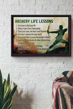 Archery 7 Things Life Lessons Canvas n Framed Matte Canvas Framed Matte Canvas 12x16