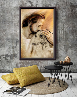 Jesus And Dachshund Dog God For Gift For Dog Lovers Christian Framed Matte Canvas Framed Prints, Canvas Paintings Framed Matte Canvas 12x16