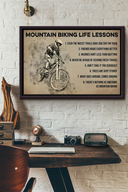 Cycling Mountain Biking Lessons n Framed Matte Canvas Framed Matte Canvas 8x10
