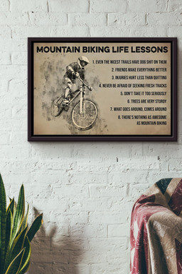 Cycling Mountain Biking Lessons n Framed Matte Canvas Framed Matte Canvas 12x16