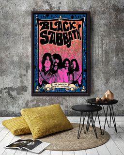 Black Sabbath Vintage The Paradiso Amsterdam 1970 Framed Canvas Framed Matte Canvas 20x30