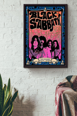 Black Sabbath Vintage The Paradiso Amsterdam 1970 Framed Canvas Framed Matte Canvas 12x16