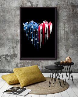 American Heart Octopus For 4th Of July Happy American Dependent's Day Framed Canvas Framed Prints, Canvas Paintings Framed Matte Canvas 20x30