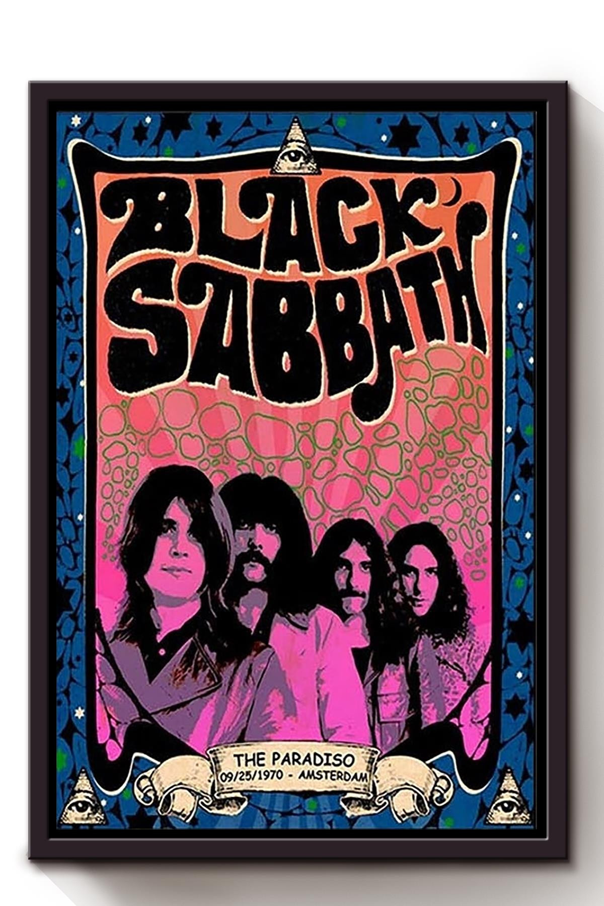 Black Sabbath Vintage The Paradiso Amsterdam 1970 Framed Canvas Framed Matte Canvas 8x10