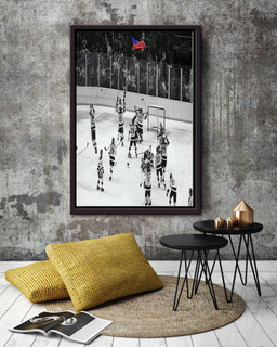 Miracle On Ice Hockey Sport Gift For Field Hockey Fan, Ice Hockey Player Framed Canvas Framed Prints, Canvas Paintings Framed Matte Canvas 12x16