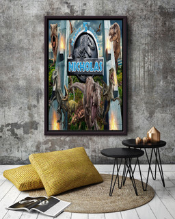 Jurassic World Gate Happy 5 Th Birth Day Movie Gift For Dragon Fan, Discovery Lover, Dinosaur Fan Framed Canvas Framed Prints, Canvas Paintings Framed Matte Canvas 20x30