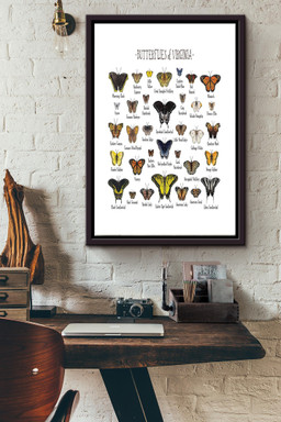 Butterflies Of Virginia Canvas Gift For Butterfly Lover, Insect Collector Framed Matte Canvas Framed Prints, Canvas Paintings Framed Matte Canvas 12x16