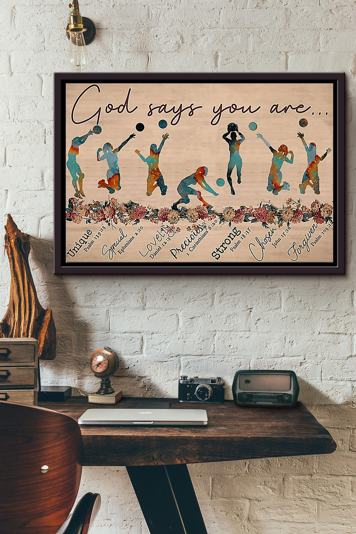 God Says You Are A Volleyball Player Canvas n Framed Matte Canvas Framed Matte Canvas 8x10