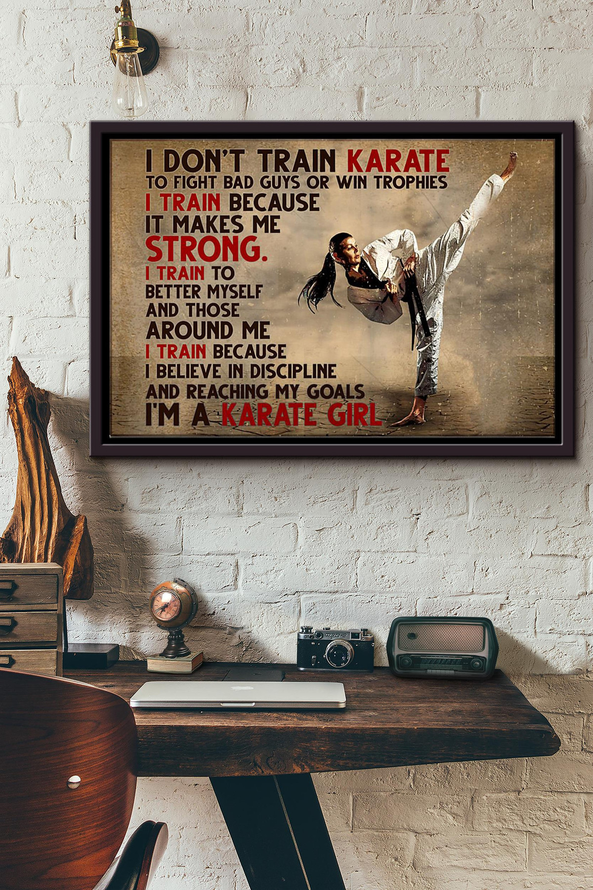 I Dont Train Karate To Fight Bad Guys Or Win Trophies I Am A Karate Girl Canvas n Framed Matte Canvas Framed Matte Canvas 8x10