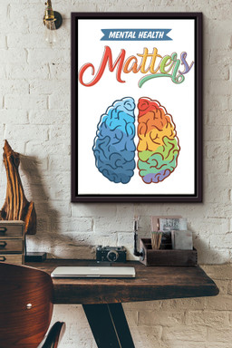 Mental Health Matters Watercolor Awarencess Canvas Framed Matte Canvas Framed Matte Canvas 12x16