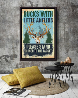 Bucks With Little Antlers Gift For Deer Hunting Lover Hunter Framed Canvas Framed Matte Canvas 20x30