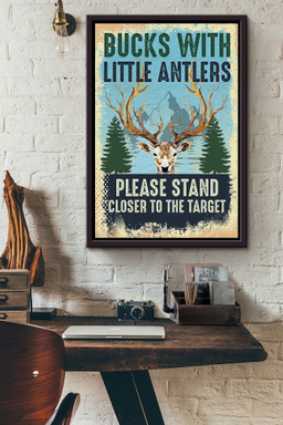 Bucks With Little Antlers Gift For Deer Hunting Lover Hunter Framed Canvas Framed Matte Canvas 16x24