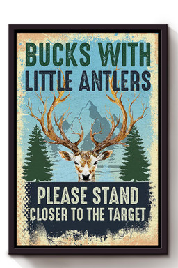 Bucks With Little Antlers Gift For Deer Hunting Lover Hunter Framed Canvas Framed Matte Canvas 8x10