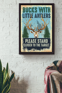 Bucks With Little Antlers Gift For Deer Hunting Lover Hunter Framed Canvas Framed Matte Canvas 12x16