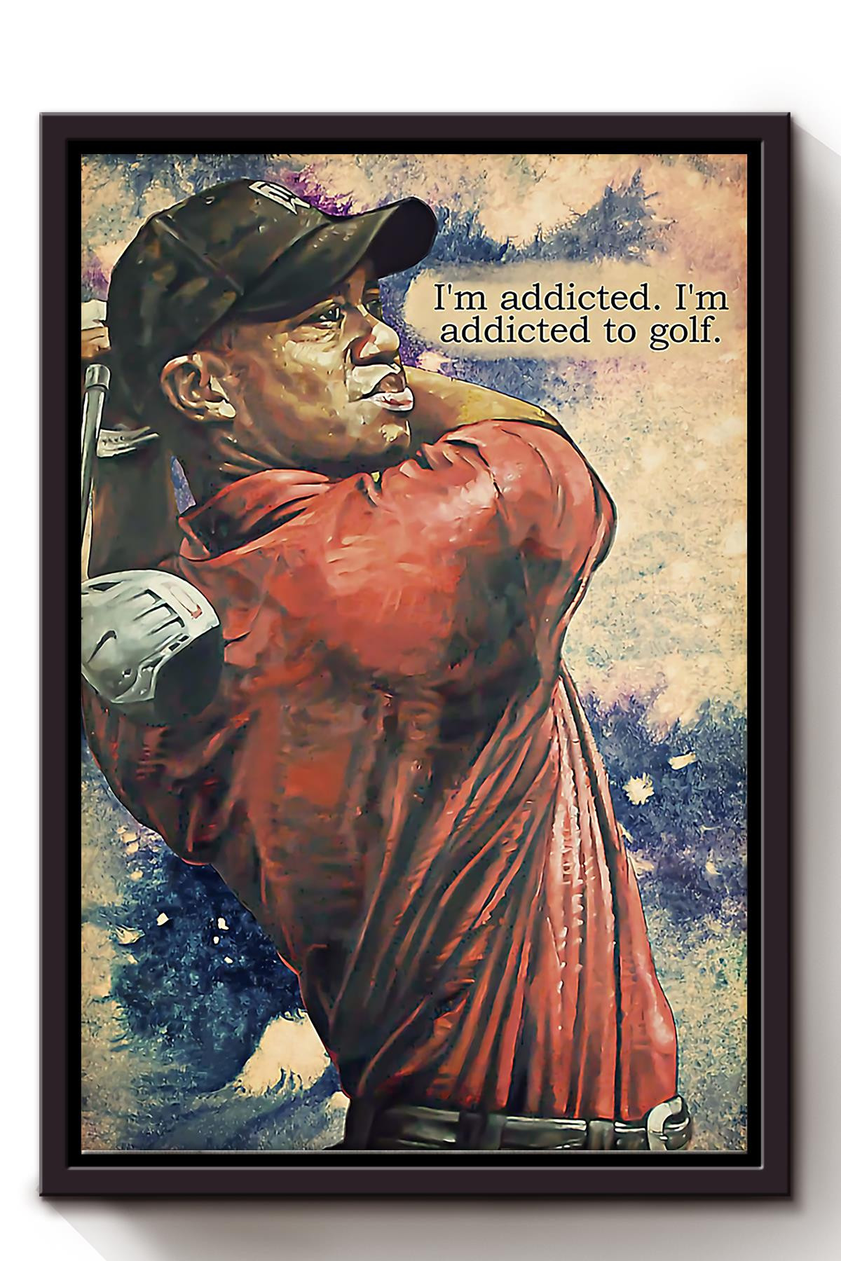 I'm Addicted To Golf Man With Golf Club For Framed Matte Canvas Framed Prints, Canvas Paintings Framed Matte Canvas 8x10