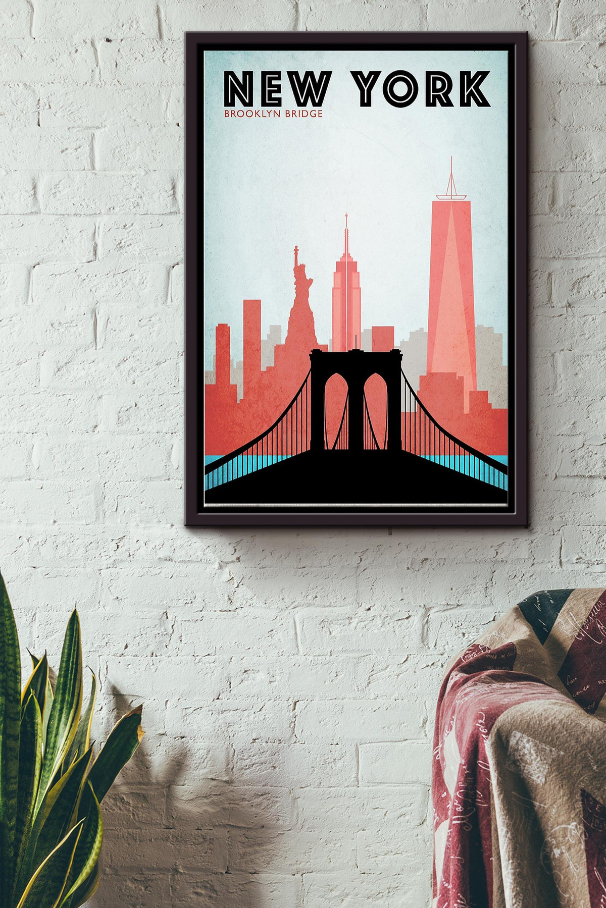 Brooklyn Bridge Travel New York Canvas Framed Matte Canvas Framed Matte Canvas 8x10