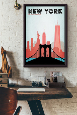 Brooklyn Bridge Travel New York Canvas Framed Matte Canvas Framed Matte Canvas 12x16