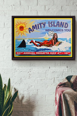 Amity Island Welcomes You Canvas n Framed Matte Canvas Framed Matte Canvas 12x16