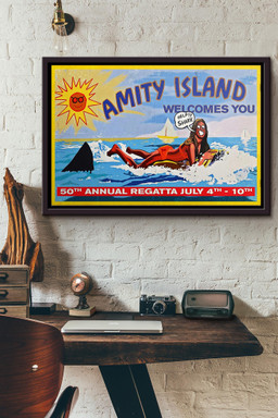 Amity Island Welcomes You Canvas n Framed Matte Canvas Framed Matte Canvas 8x10