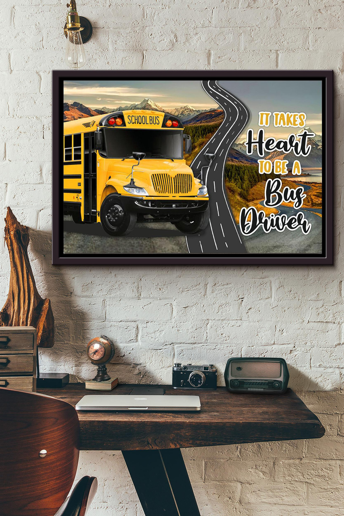 It Takes Heart To Be A Bus Driver Canvas n Framed Matte Canvas Framed Matte Canvas 8x10