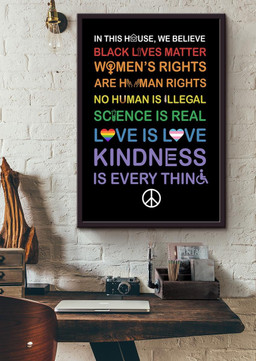 In this house we believe symbol Equality Gift For Pride Month LGBT IDAHOT Framed Matte Canvas Framed Prints, Canvas Paintings Framed Matte Canvas 20x30