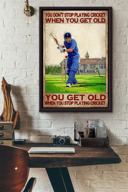 You Dont Stop Playing Cricket When You Get Old Sport Gift For Cricket Player, Cricket Lover Framed Canvas Framed Prints, Canvas Paintings Framed Matte Canvas 16x24