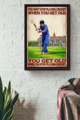 You Dont Stop Playing Cricket When You Get Old Sport Gift For Cricket Player, Cricket Lover Framed Canvas Framed Prints, Canvas Paintings Framed Matte Canvas 12x16
