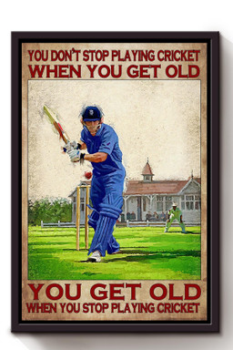 You Dont Stop Playing Cricket When You Get Old Sport Gift For Cricket Player, Cricket Lover Framed Canvas Framed Prints, Canvas Paintings Framed Matte Canvas 8x10