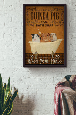 Wash Your Hands Canvas For Bathroom Decor Guinea Pig Lover Framed Canvas Framed Matte Canvas 12x16