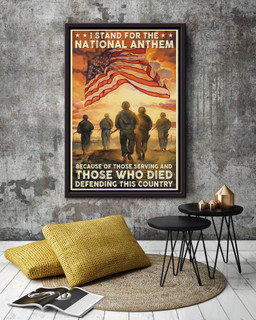 Veteran I Stand For The National Anthem Veteran Gift For Soldier Veterans Day Framed Canvas Framed Prints, Canvas Paintings Framed Matte Canvas 12x16