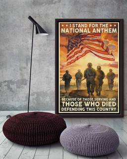Veteran I Stand For The National Anthem Veteran Gift For Soldier Veterans Day Framed Canvas Framed Prints, Canvas Paintings Framed Matte Canvas 16x24