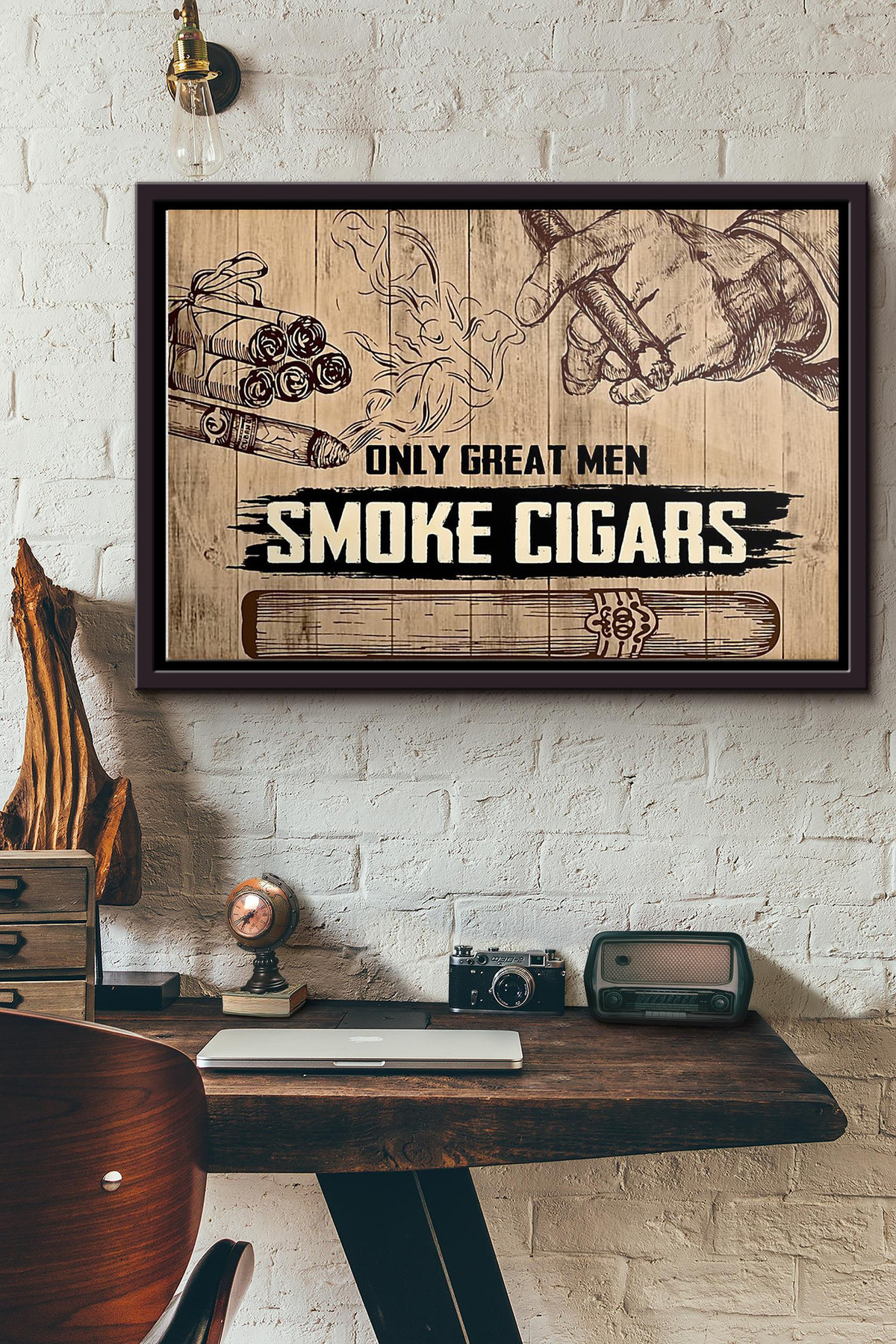 Only Great Men Smoke Cigars Canvas n Framed Matte Canvas Framed Matte Canvas 8x10