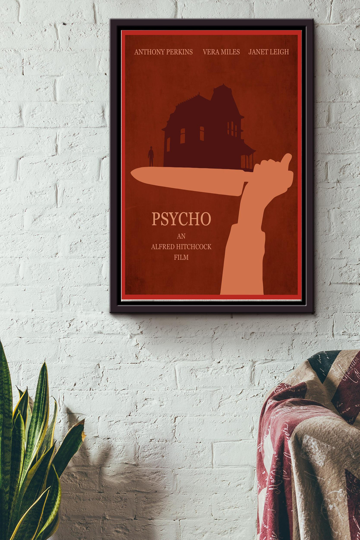 Psycho Alfred Hitchcock Film Canvas Movie Gift For Director Film Buff Movie Maker Entertainment Framed Matte Canvas Framed Prints, Canvas Paintings Framed Matte Canvas 8x10