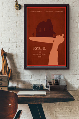 Psycho Alfred Hitchcock Film Canvas Movie Gift For Director Film Buff Movie Maker Entertainment Framed Matte Canvas Framed Prints, Canvas Paintings Framed Matte Canvas 12x16