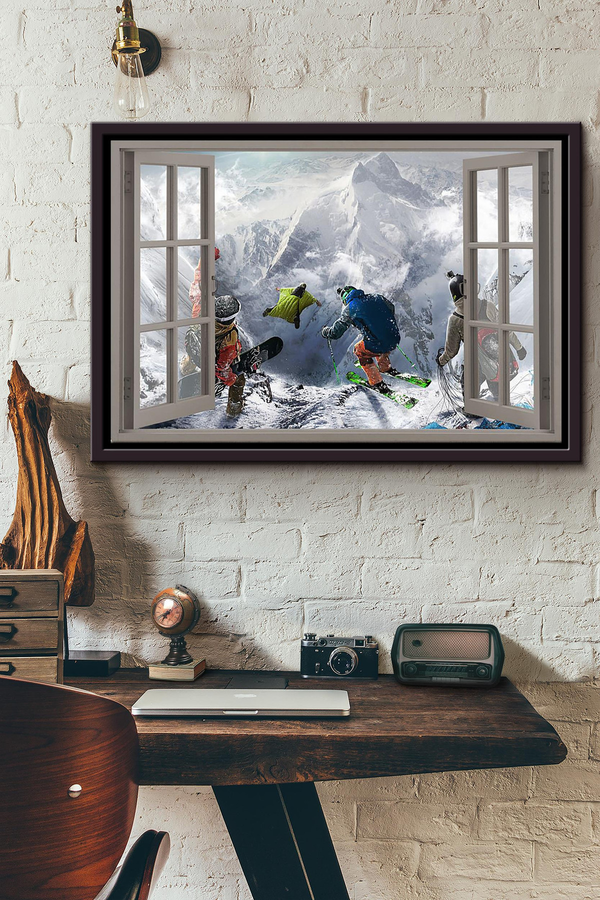 Window View Winter Sports Canvas n Framed Matte Canvas Framed Matte Canvas 8x10