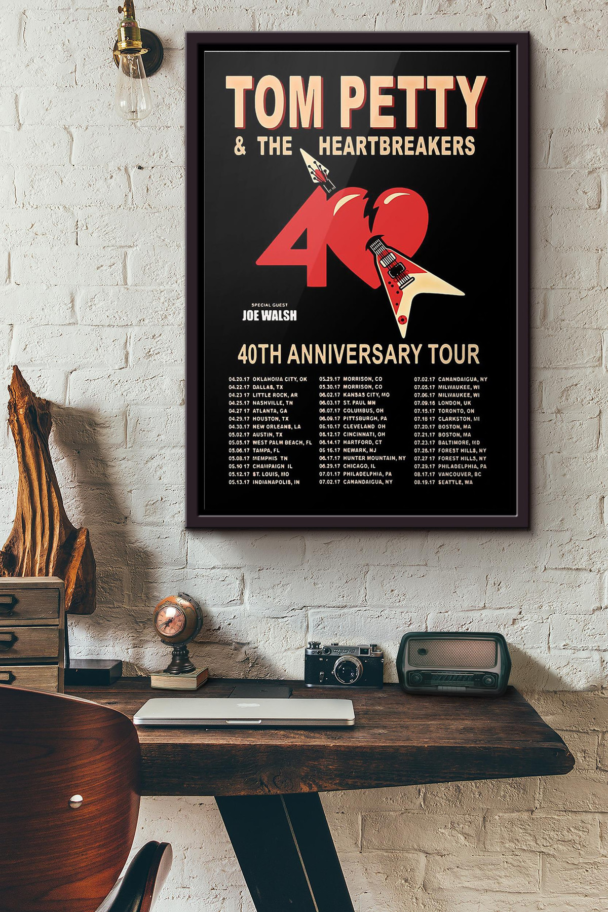 Tom Petty And The Heartbreakers 40th Anniversary Tour Canvas Framed Matte Canvas Framed Matte Canvas 8x10
